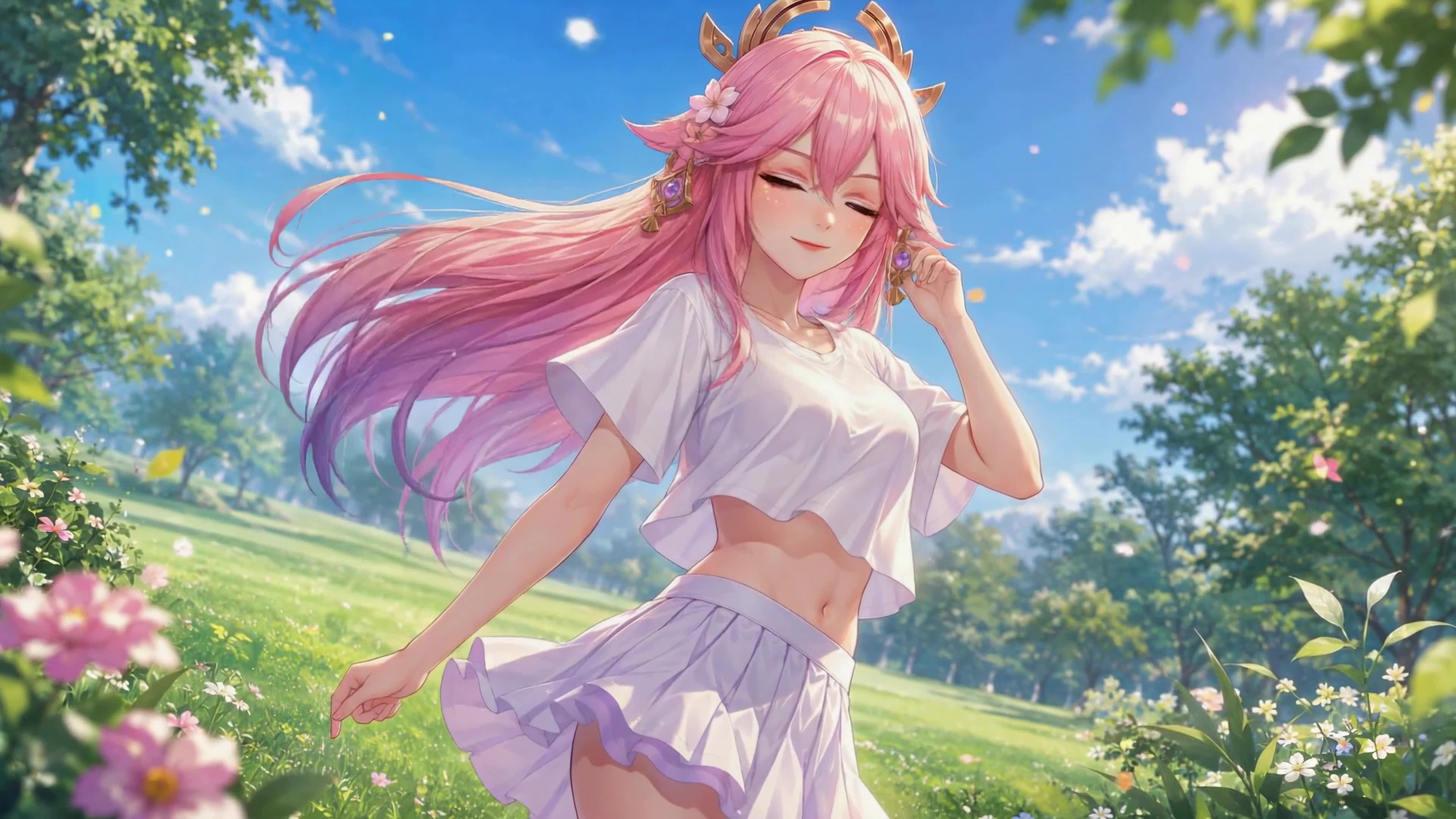 春日晴空粉发少女
