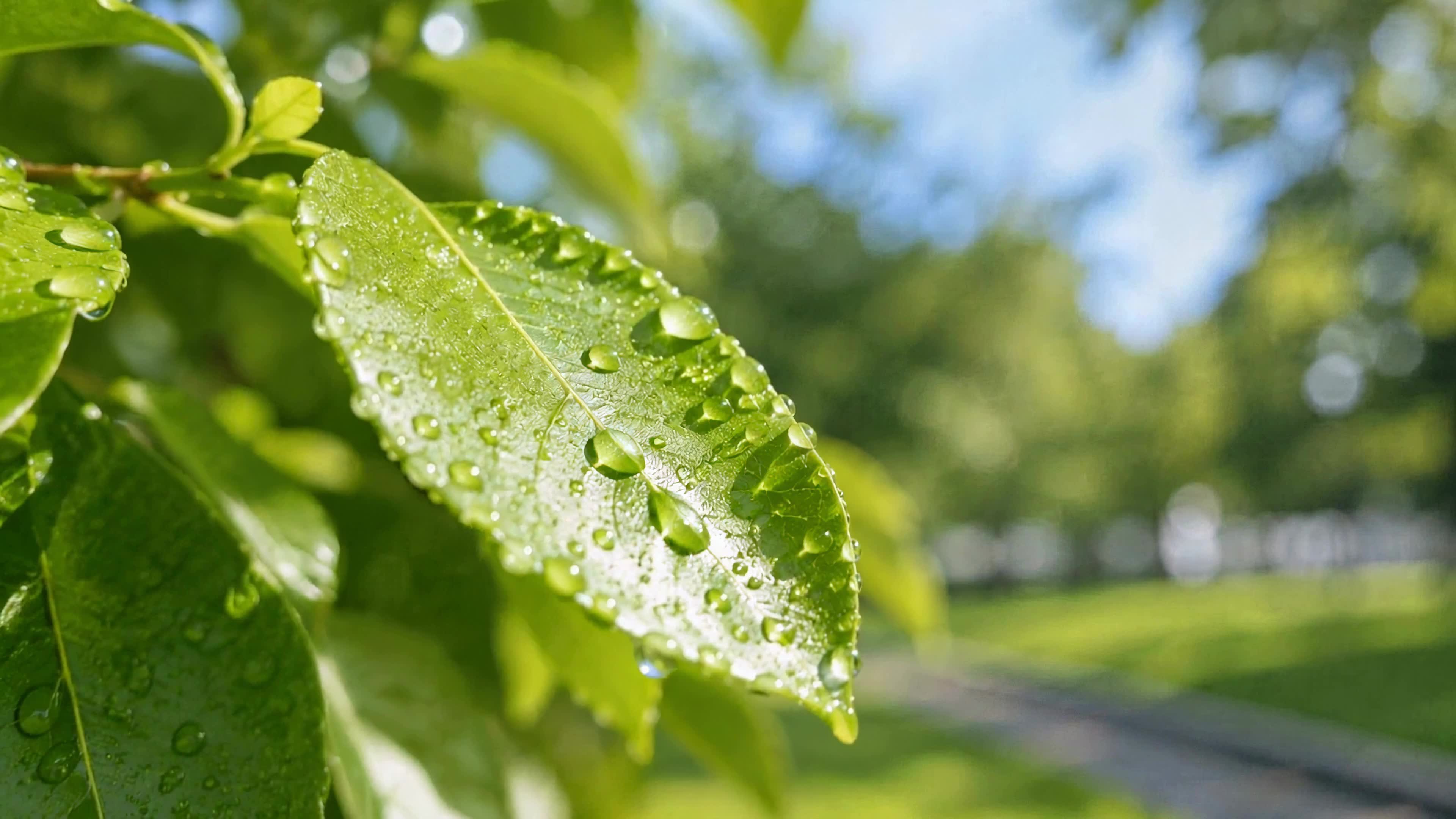 雨后清新绿叶