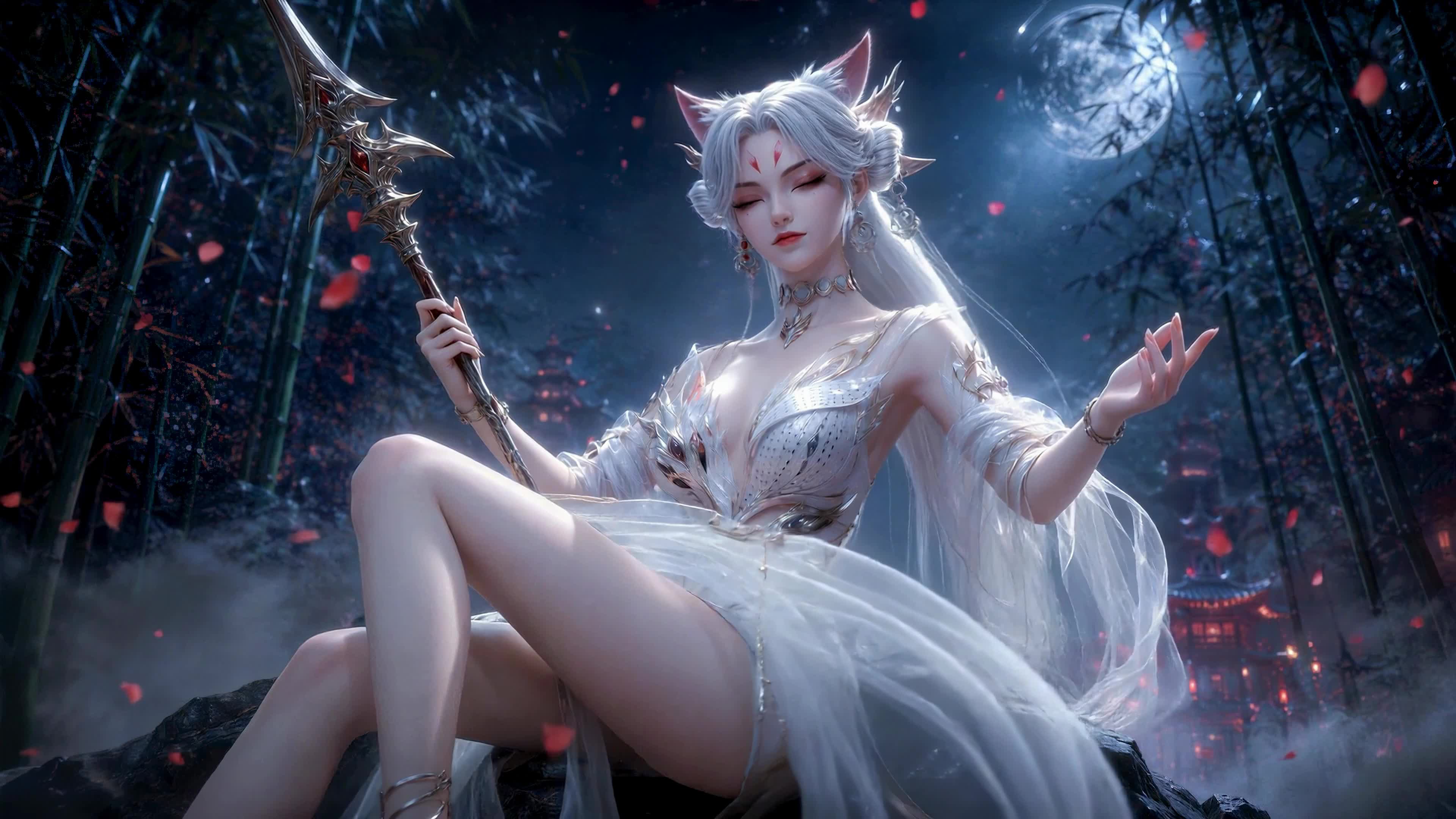 月夜狐耳银衣女武神