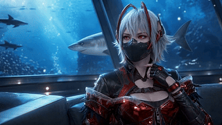 深海观景舱的科幻少女