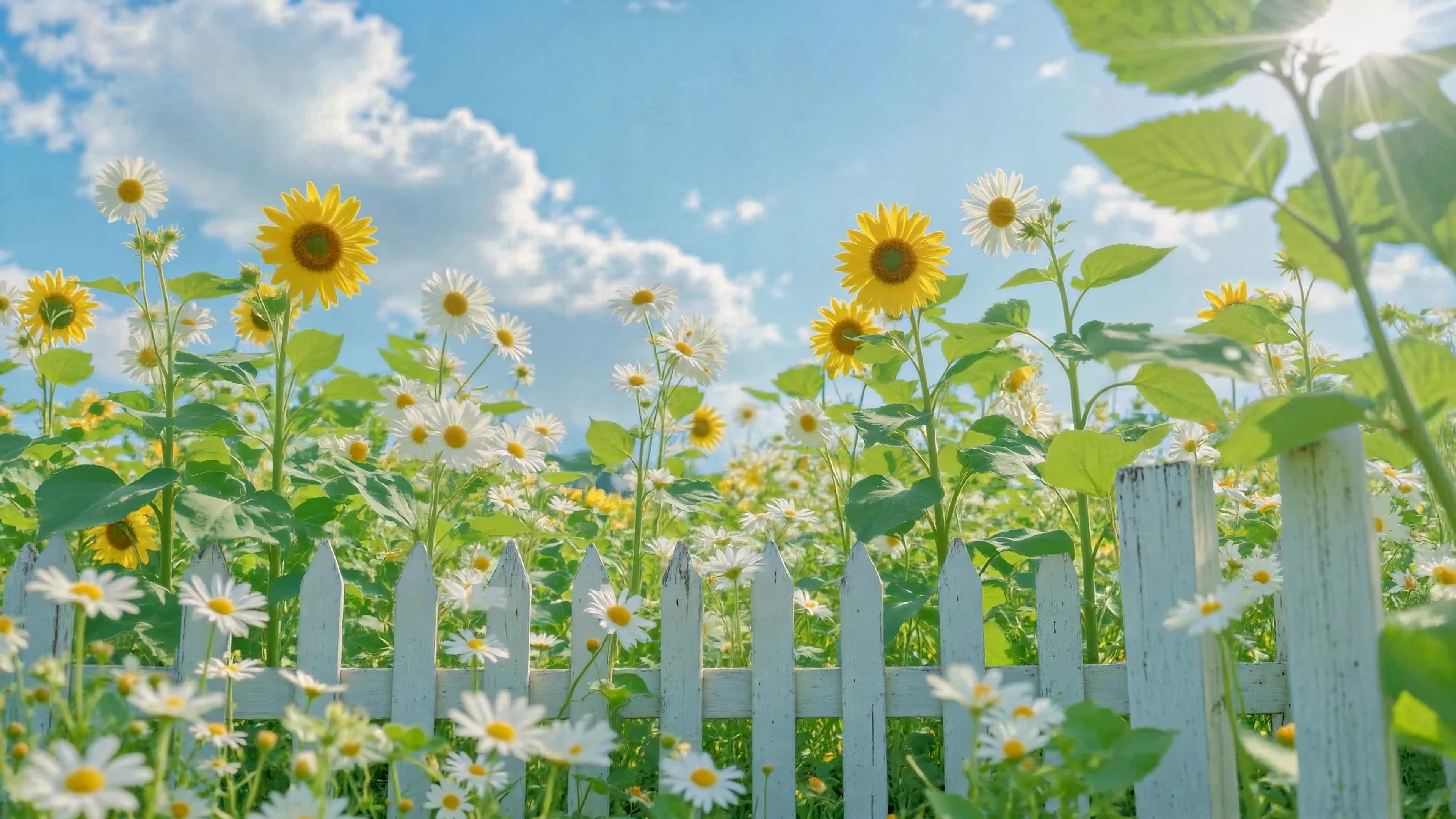 晴日暖阳花田