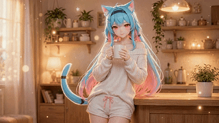 温馨居家猫耳少女
