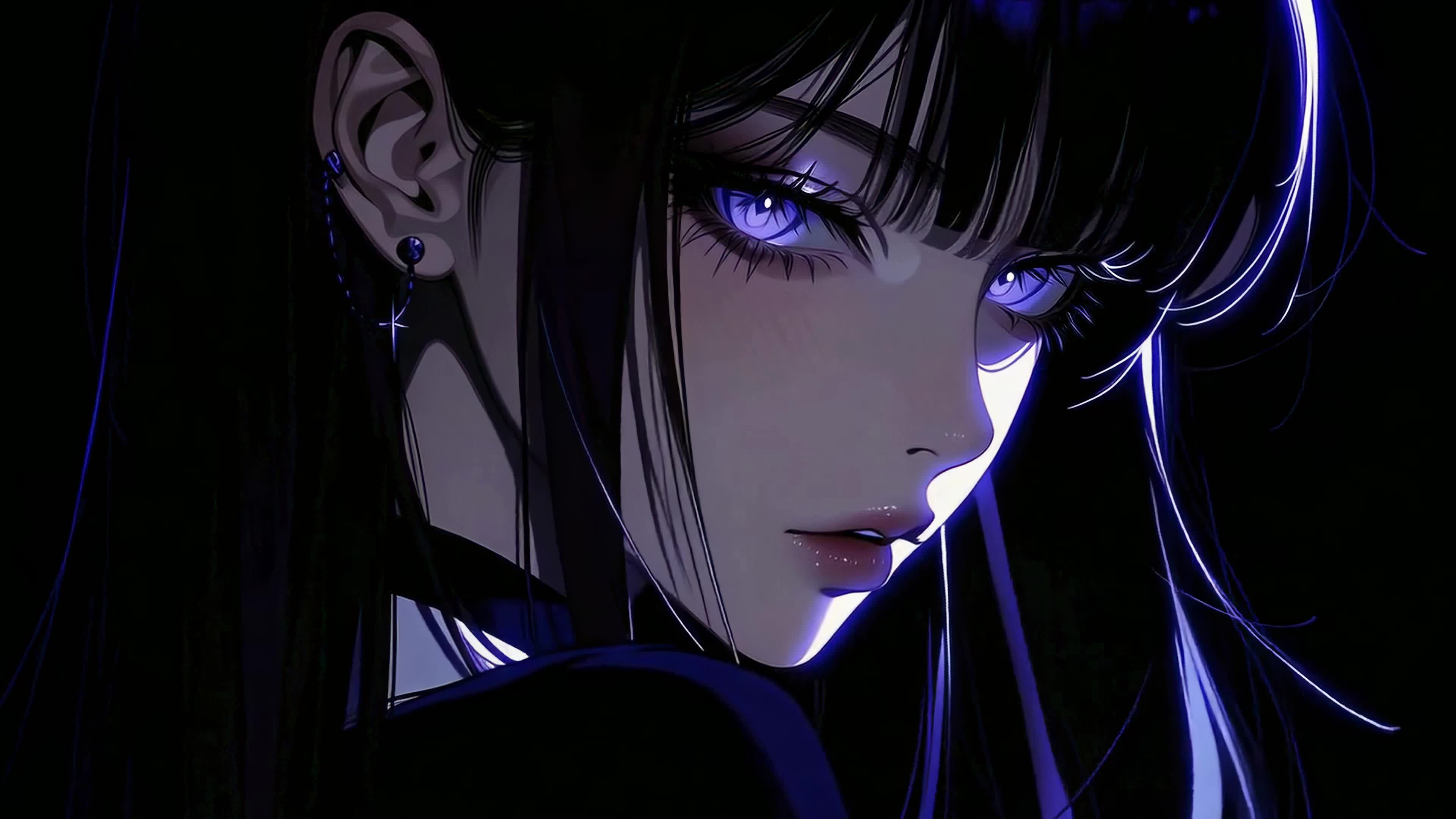 暗夜蓝眸少女