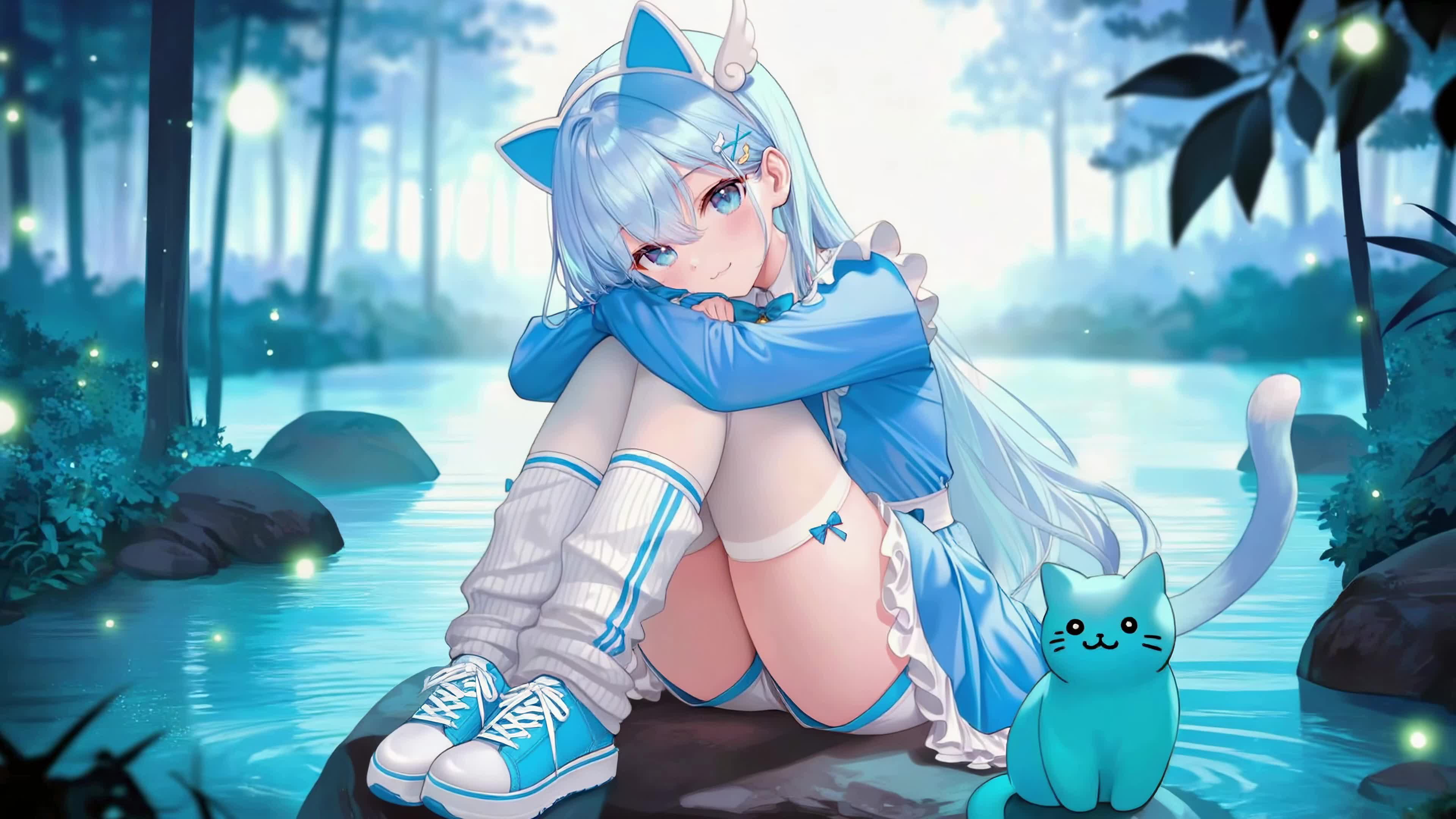 蓝调林间猫耳少女