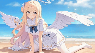 海边天使少女