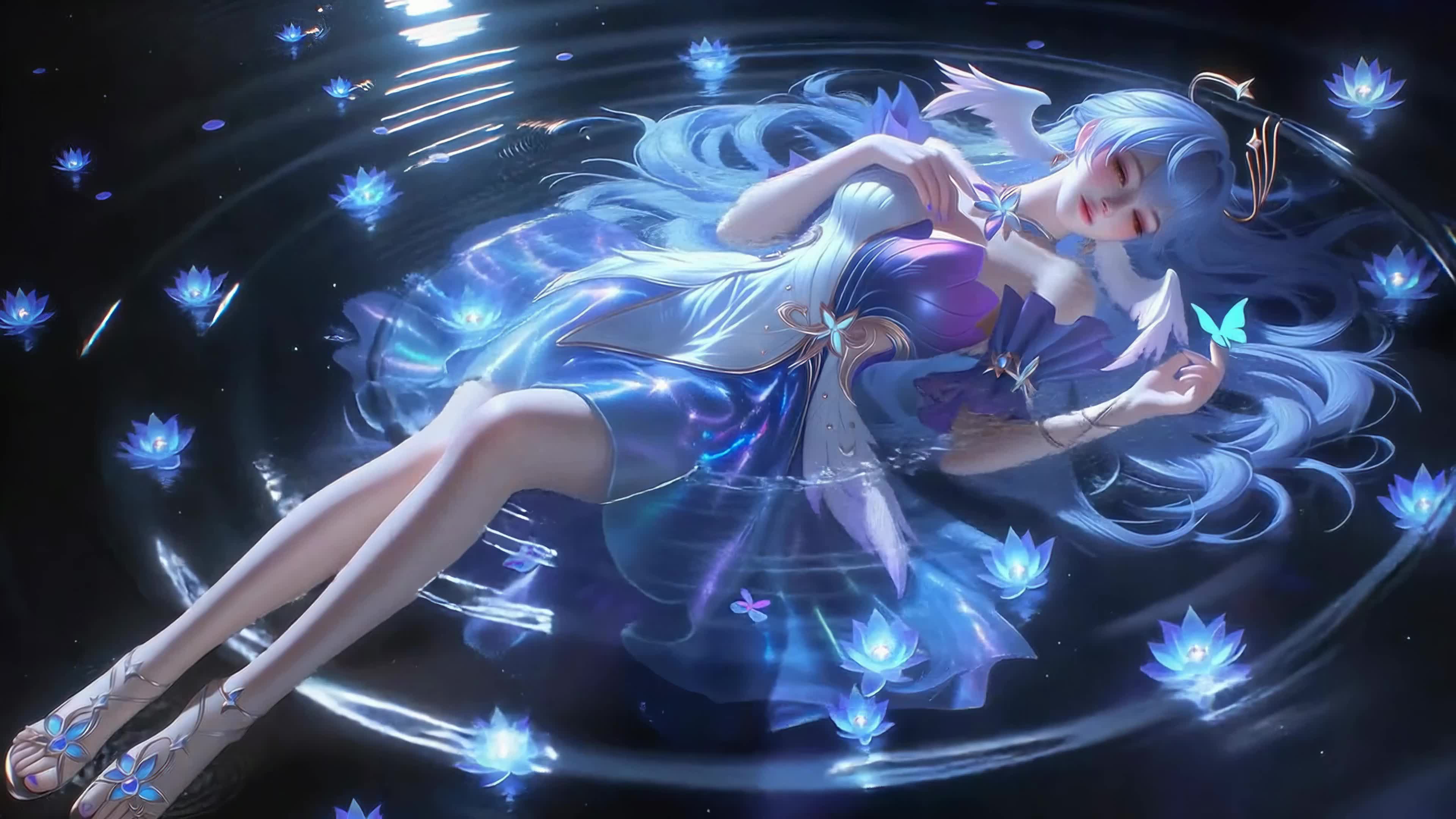 蓝莲浮水美人眠