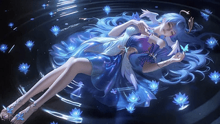 蓝莲浮水美人眠