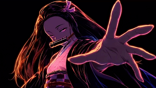 霓虹光影少女