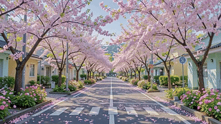 樱花街道春日盛景