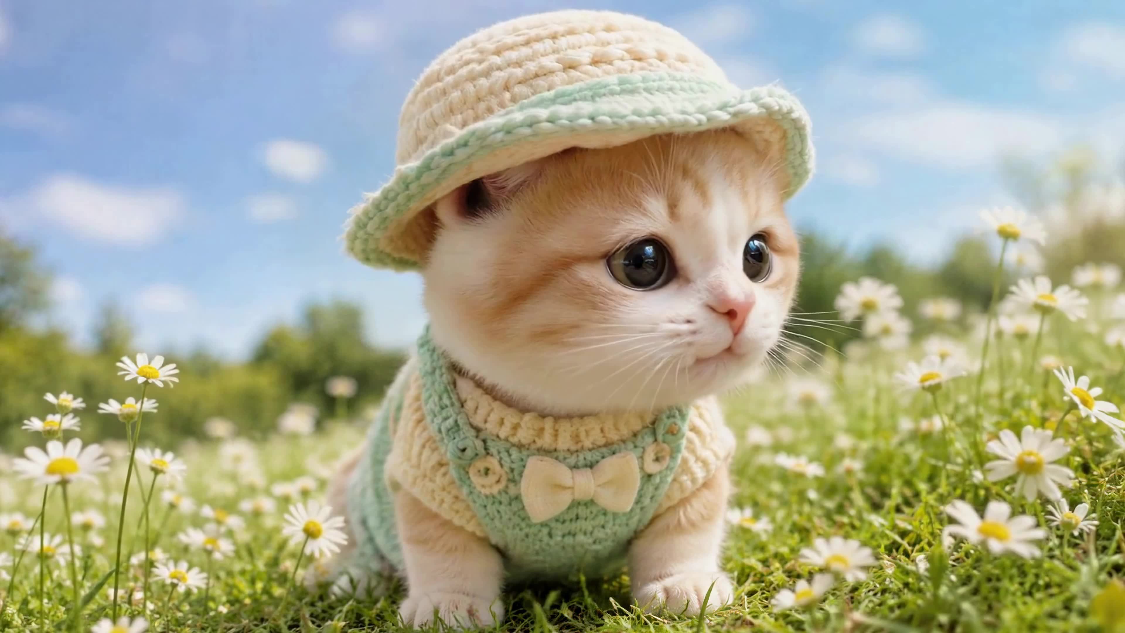 花田戴帽小奶猫