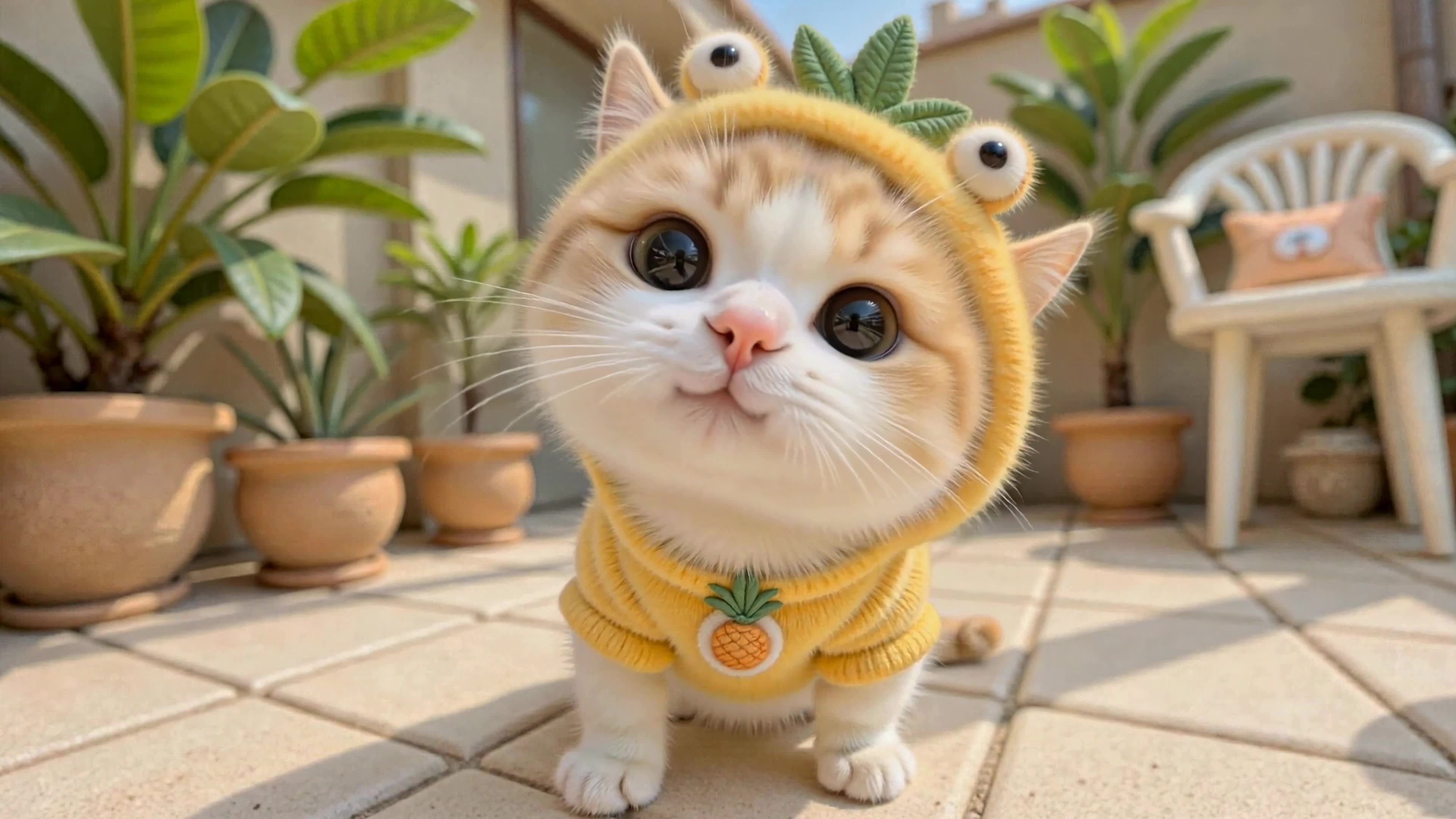 软萌菠萝装小猫咪