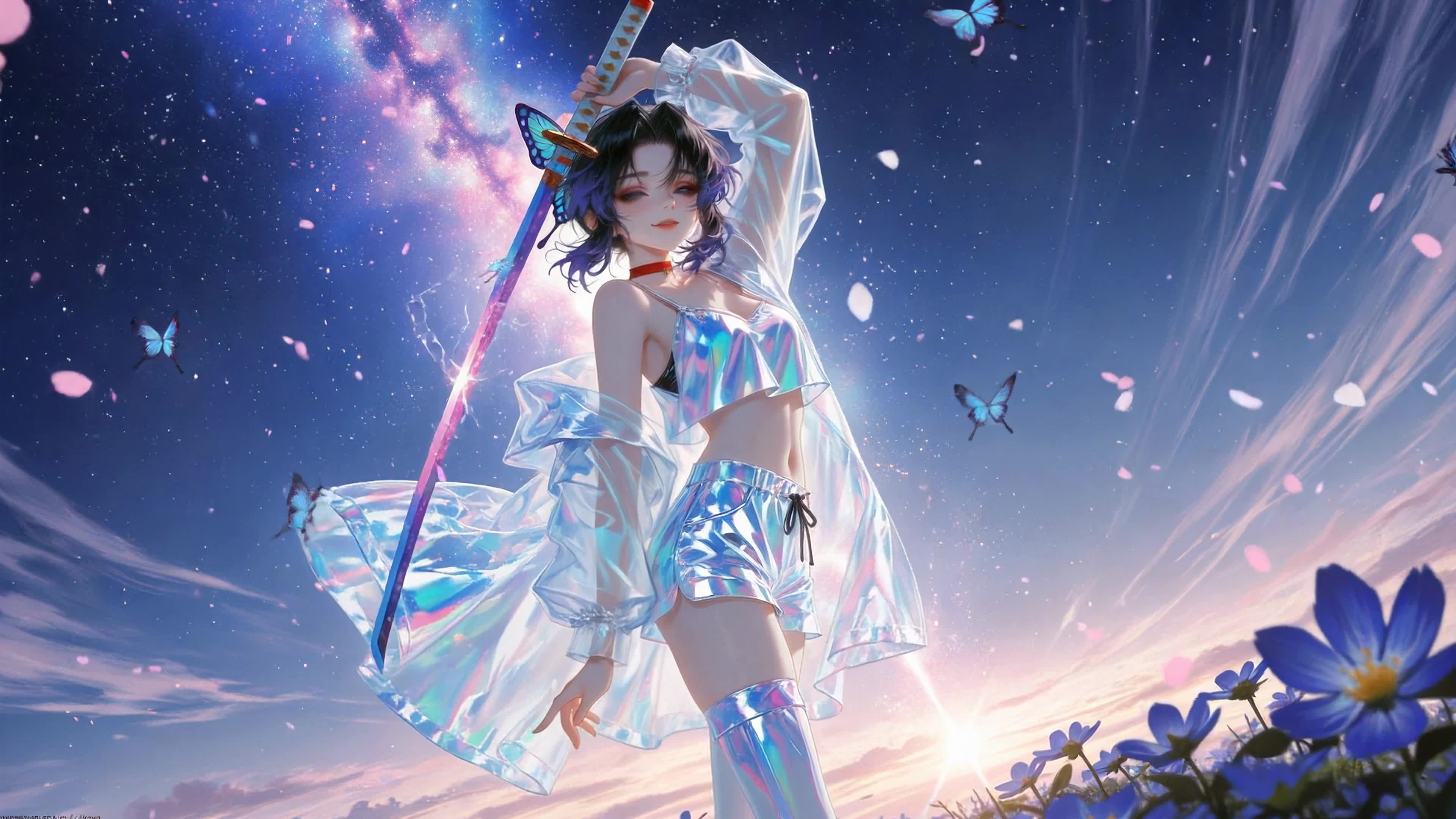 星空幻彩持刀少女