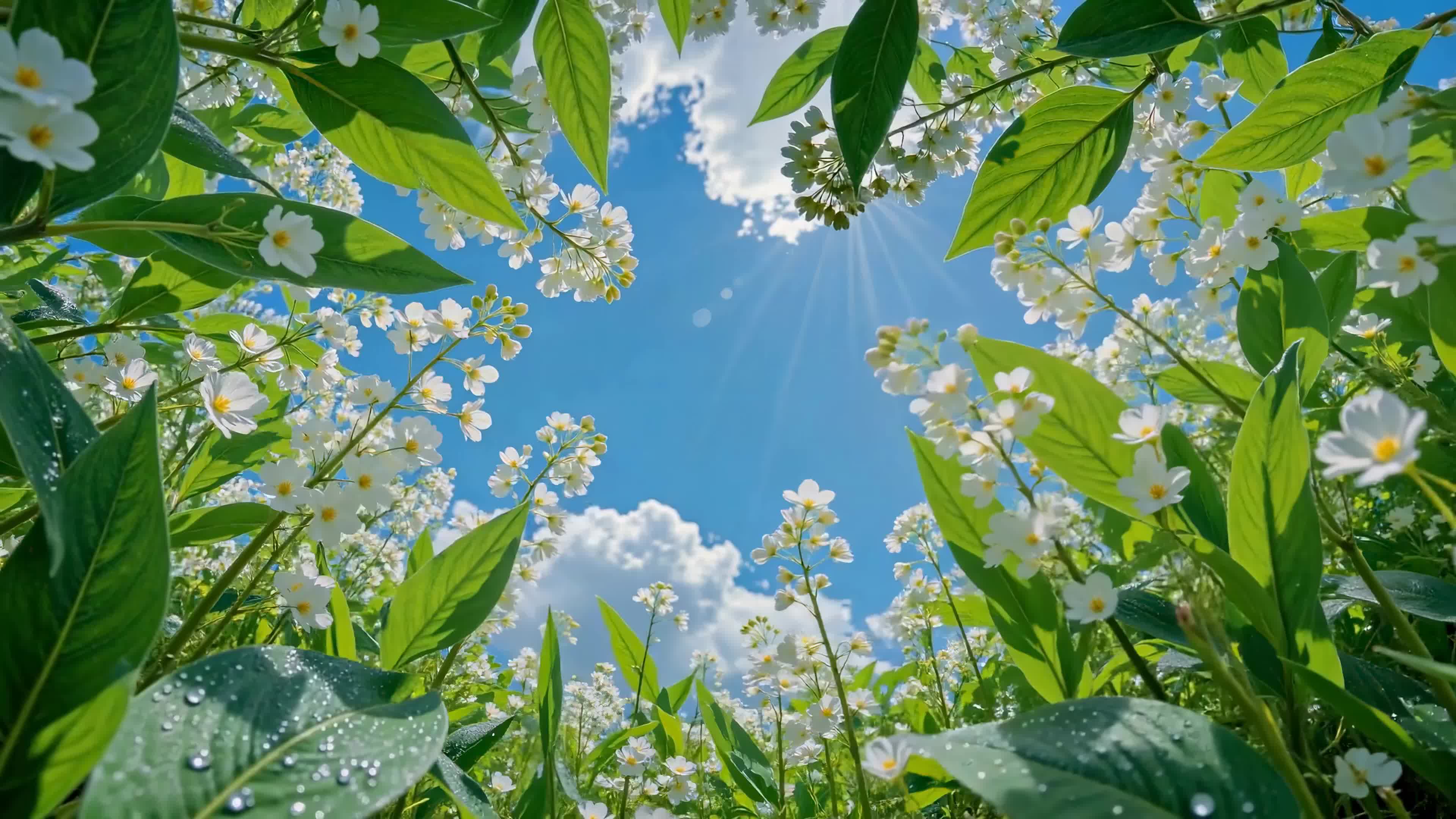 仰看花影映晴空