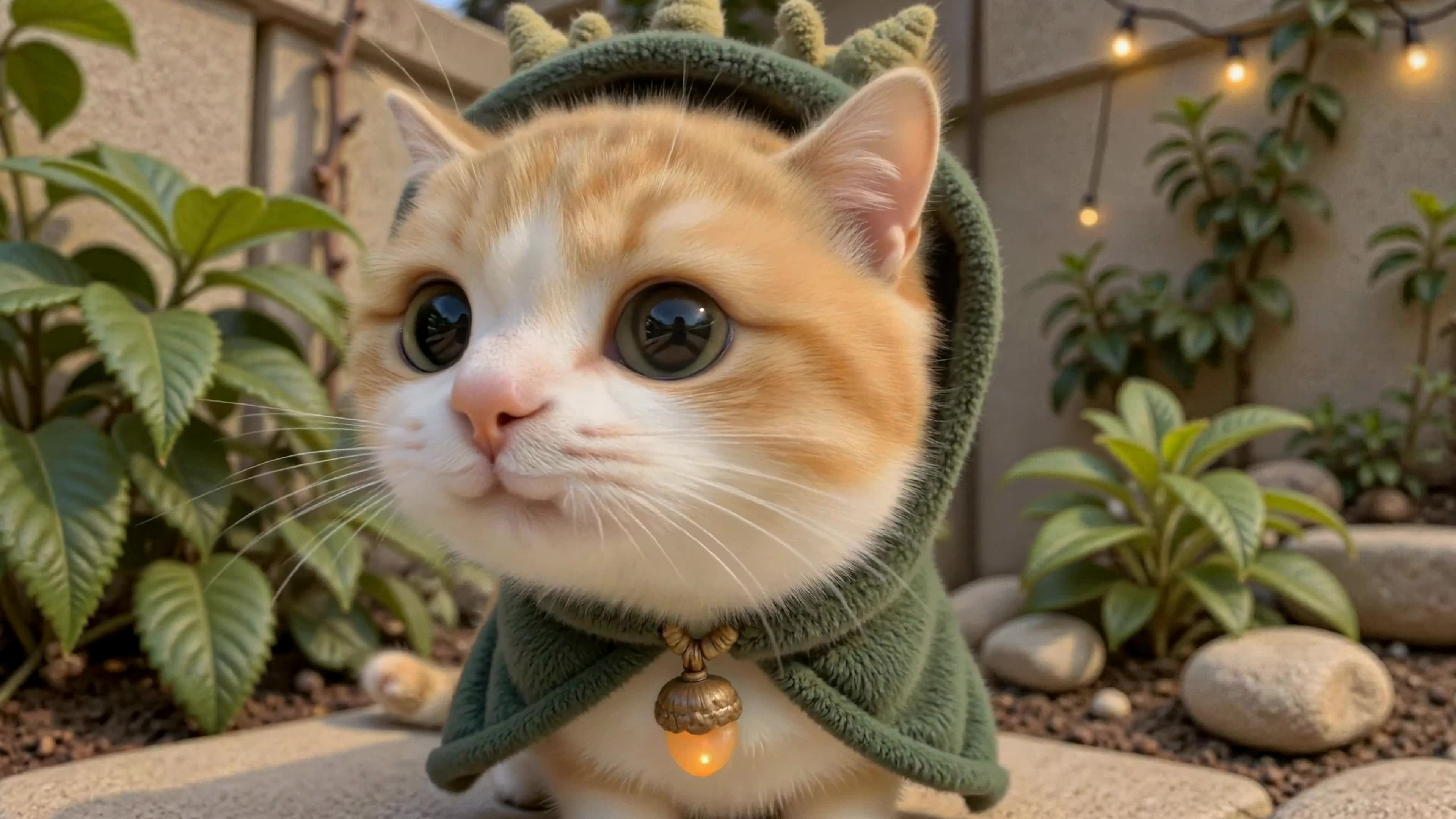庭院萌趣小橘猫