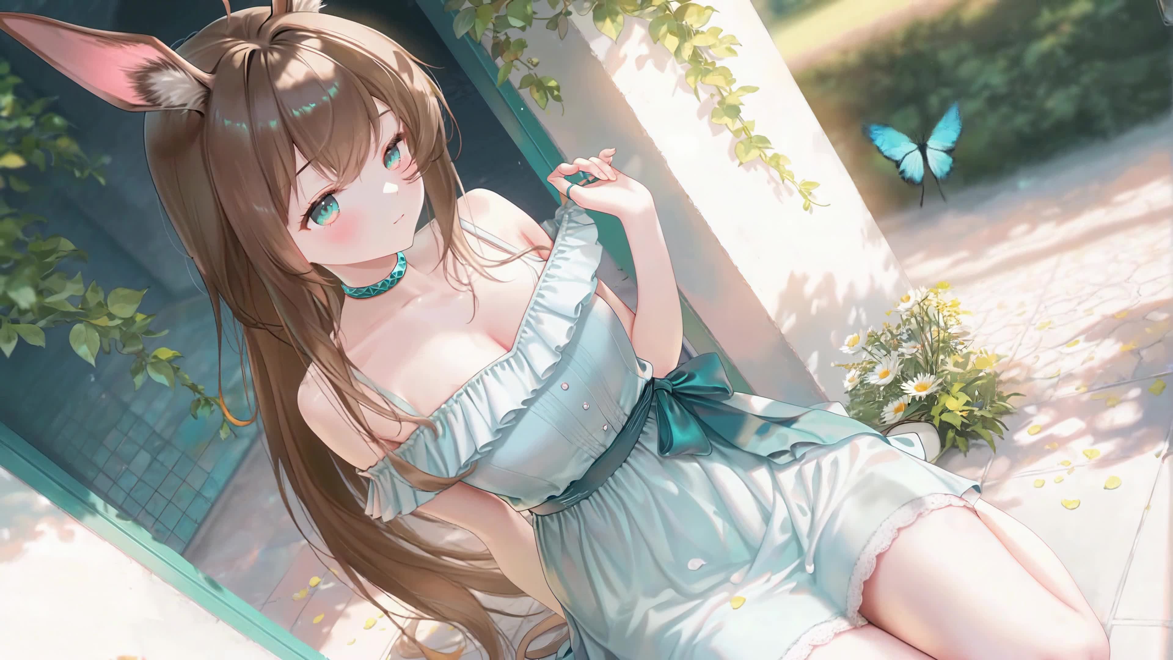 暖阳下的兔耳少女阿米娅