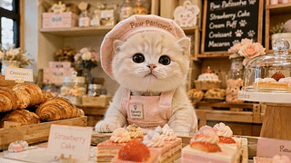 甜品店的猫咪店主