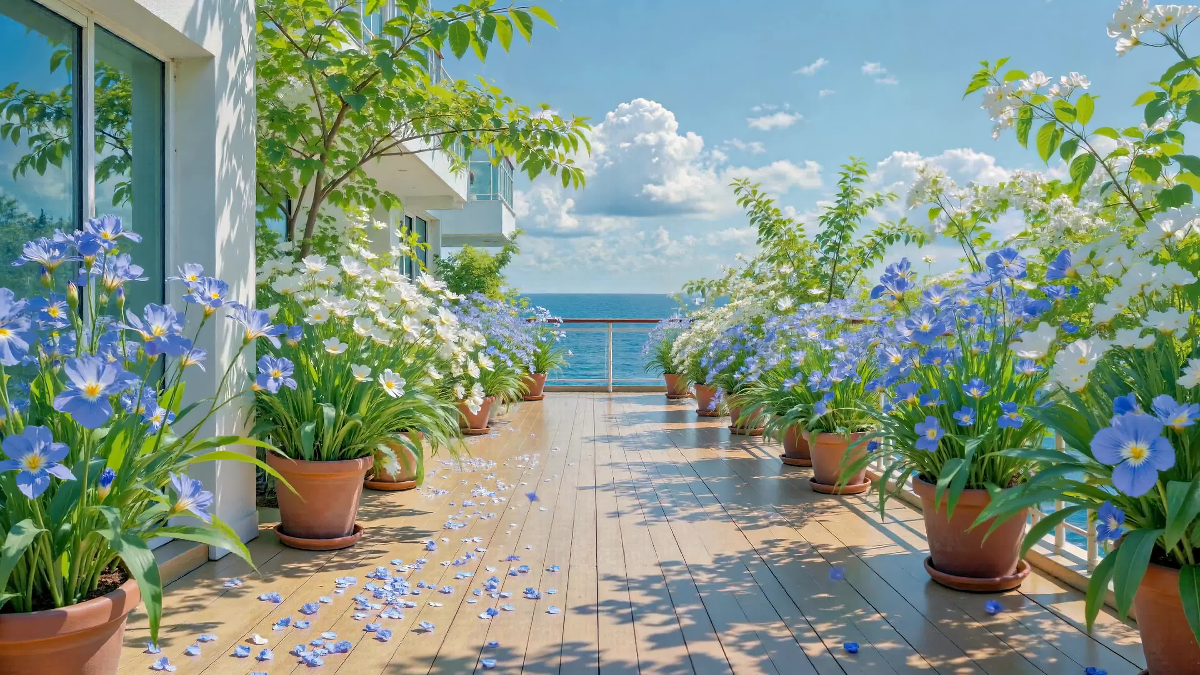 晴日海滨花廊