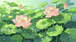 护眼荷叶荷花