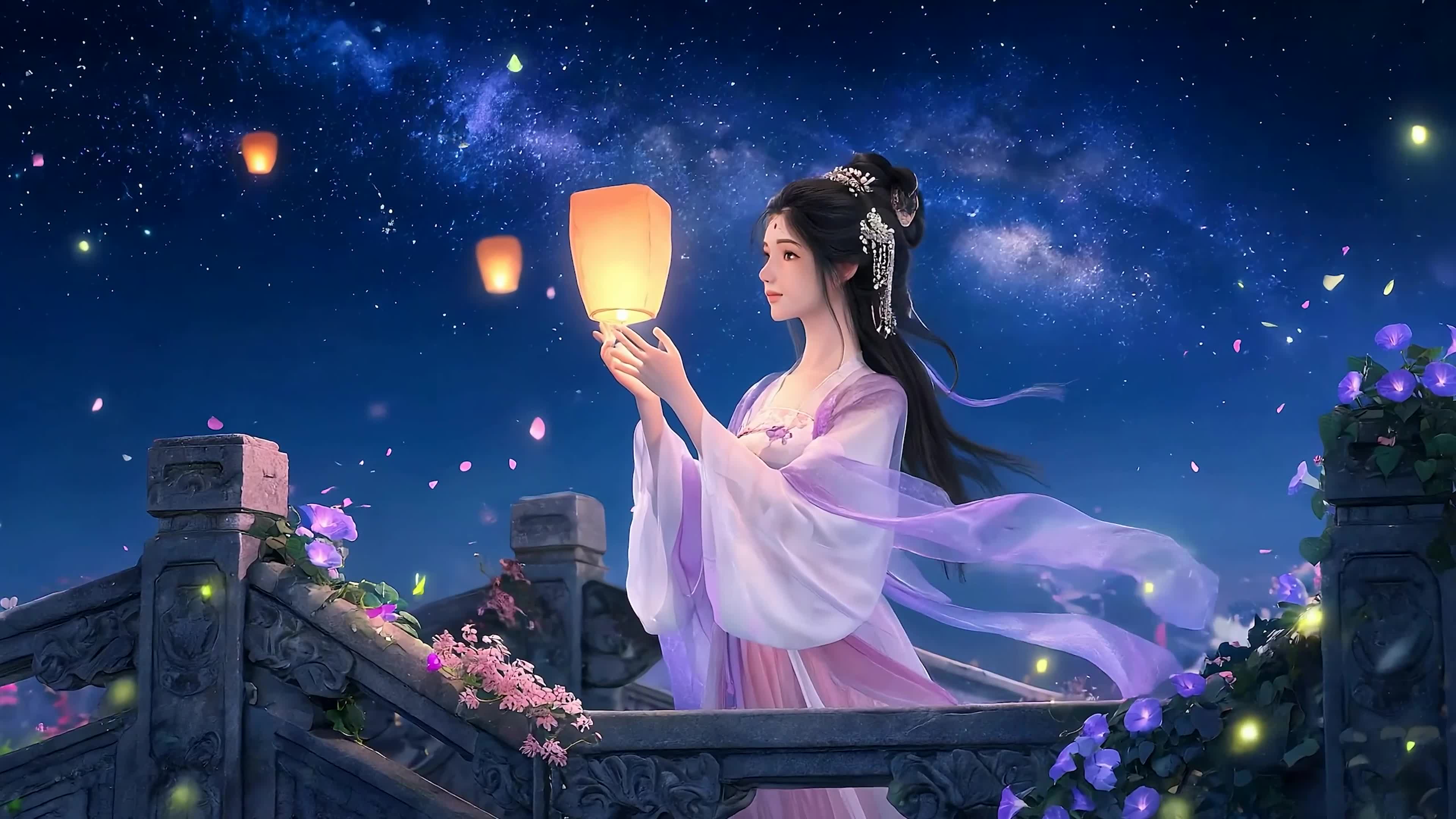 中秋放孔明灯