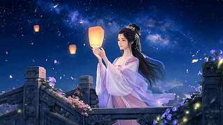 中秋放孔明灯