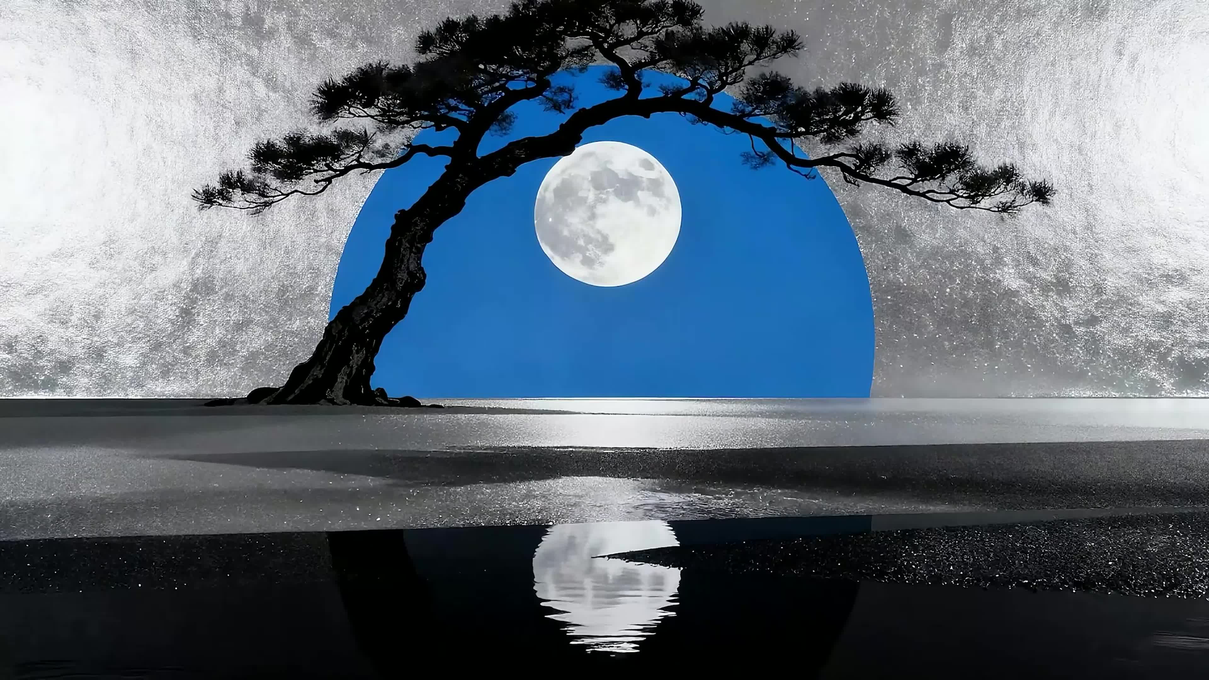夜景树木