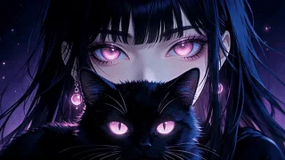 女孩与猫