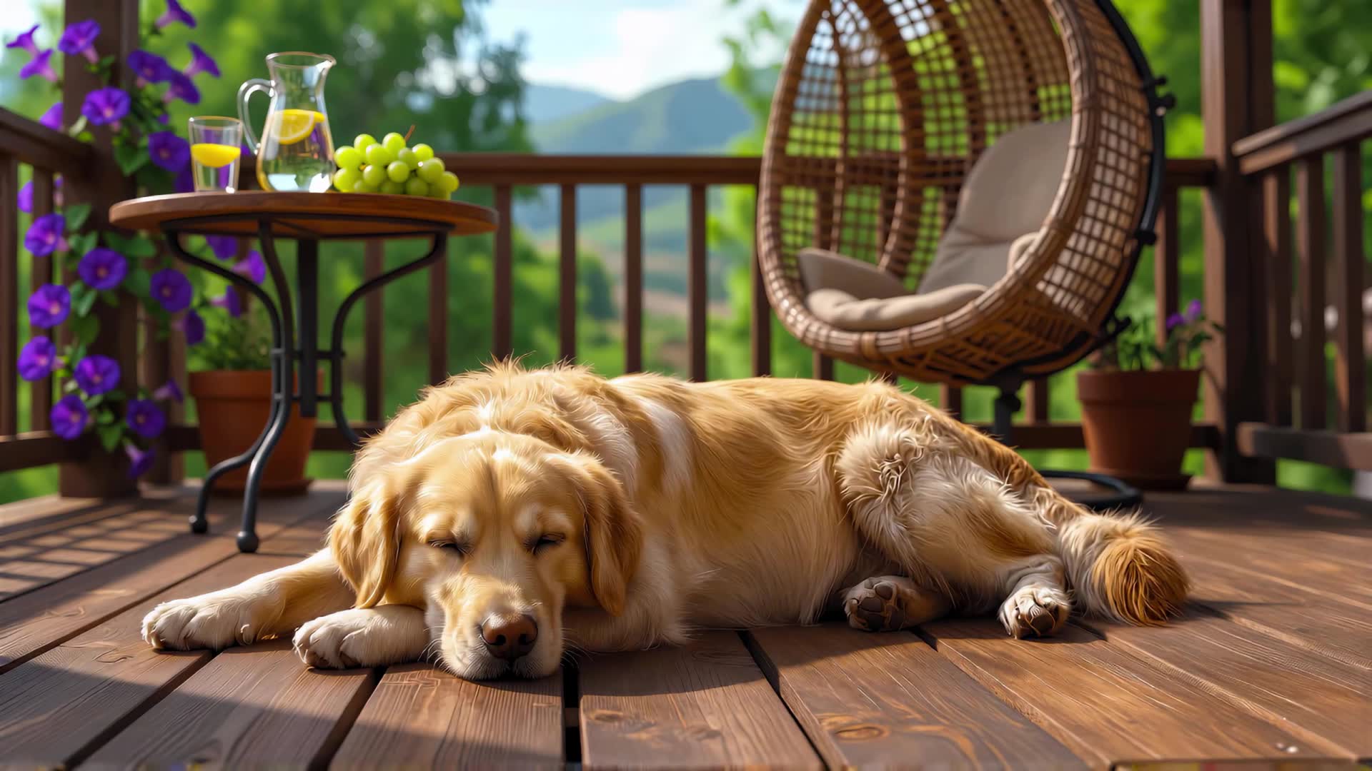 露台犬卧眠