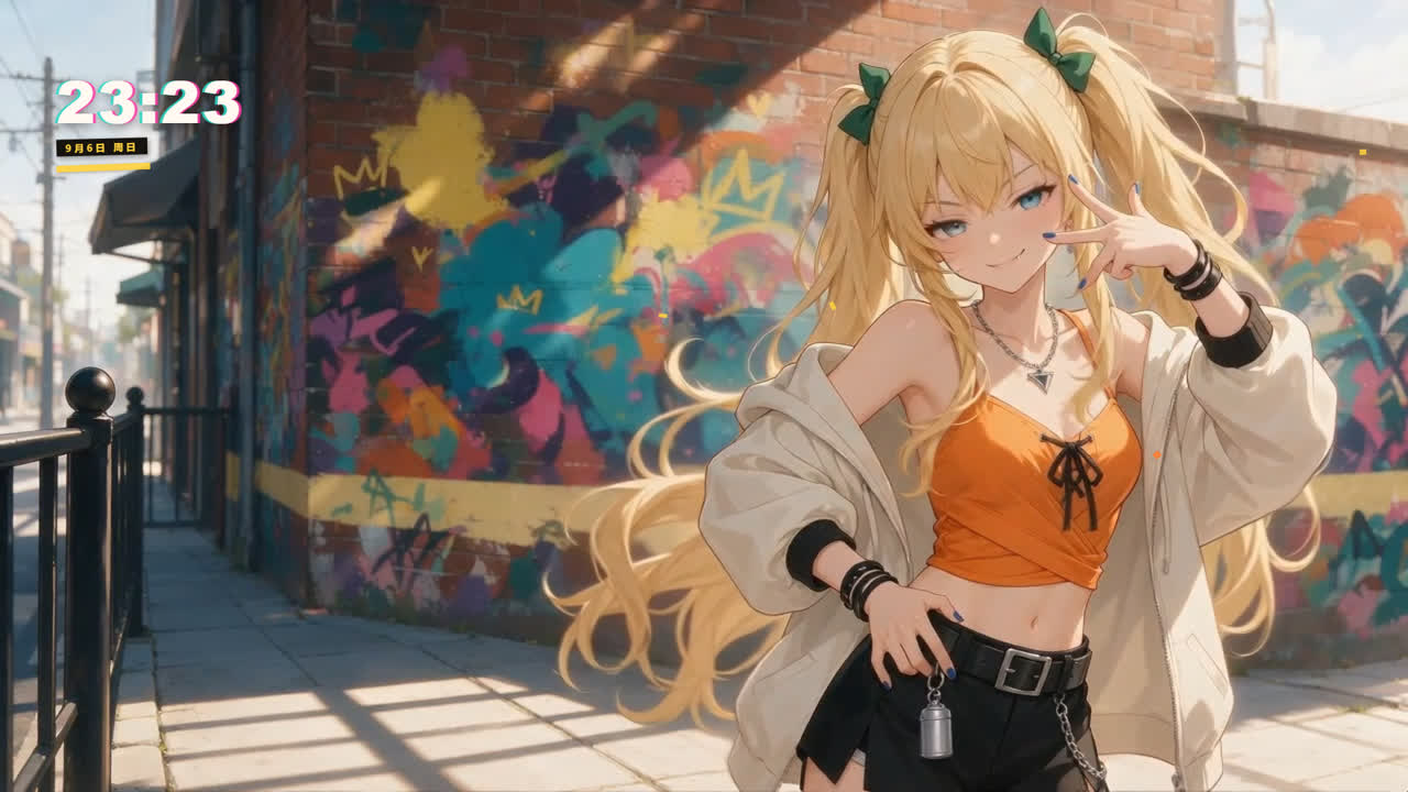 街头涂鸦·【指尖喷漆·双马尾辣妹】Street Graffiti