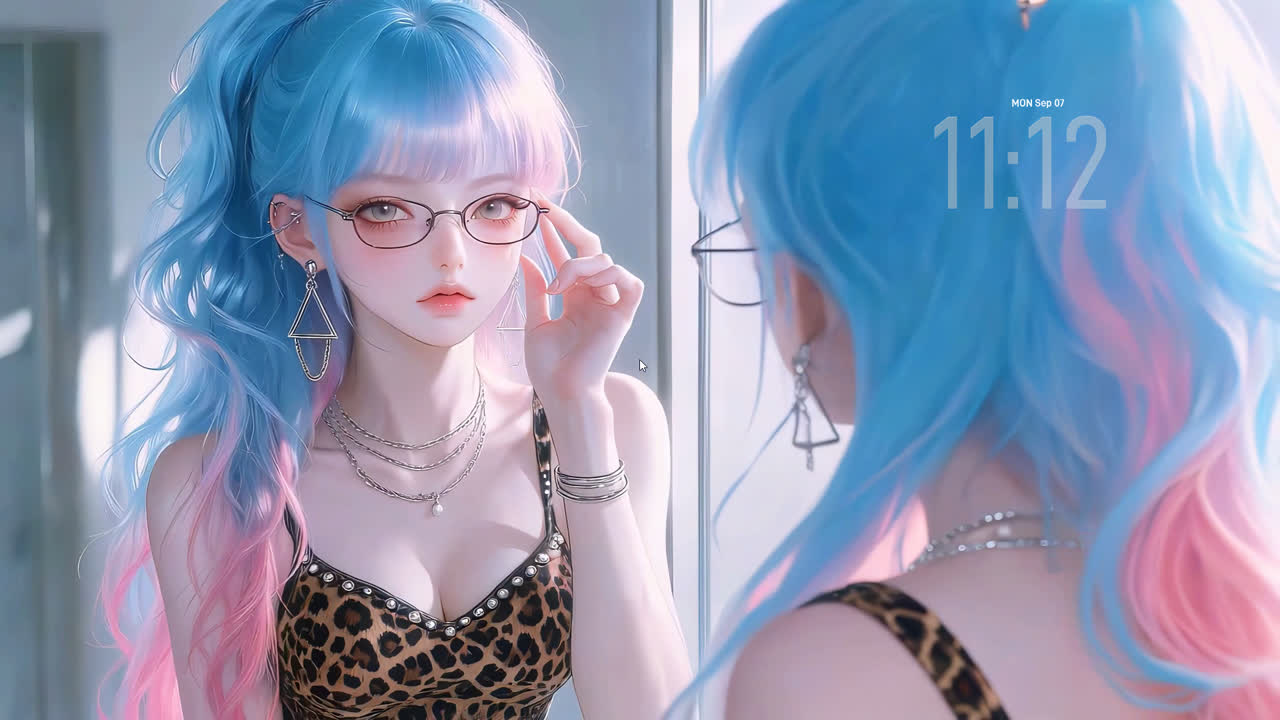 治愈粉蓝少女