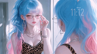 治愈粉蓝少女
