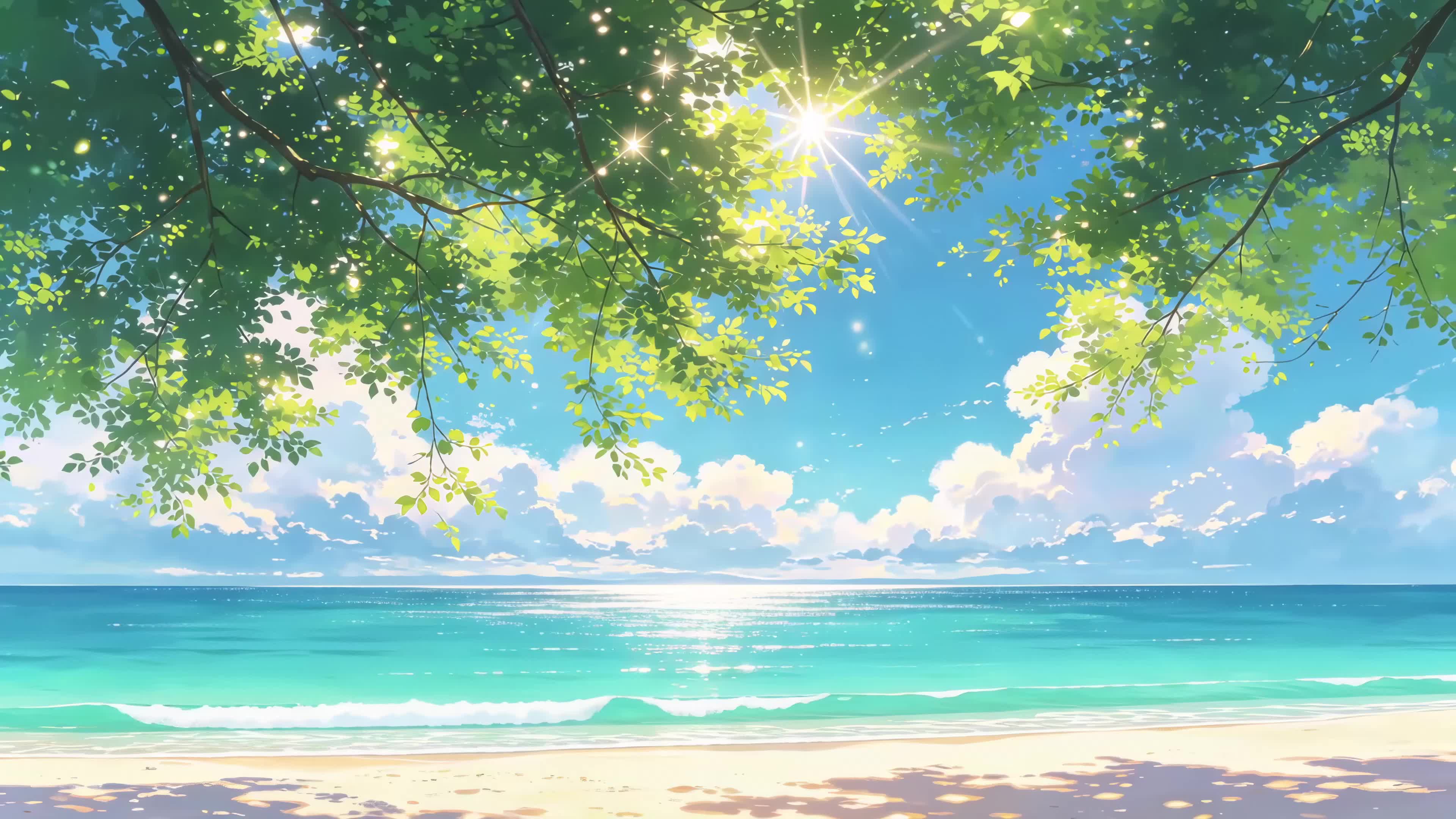 海边树影