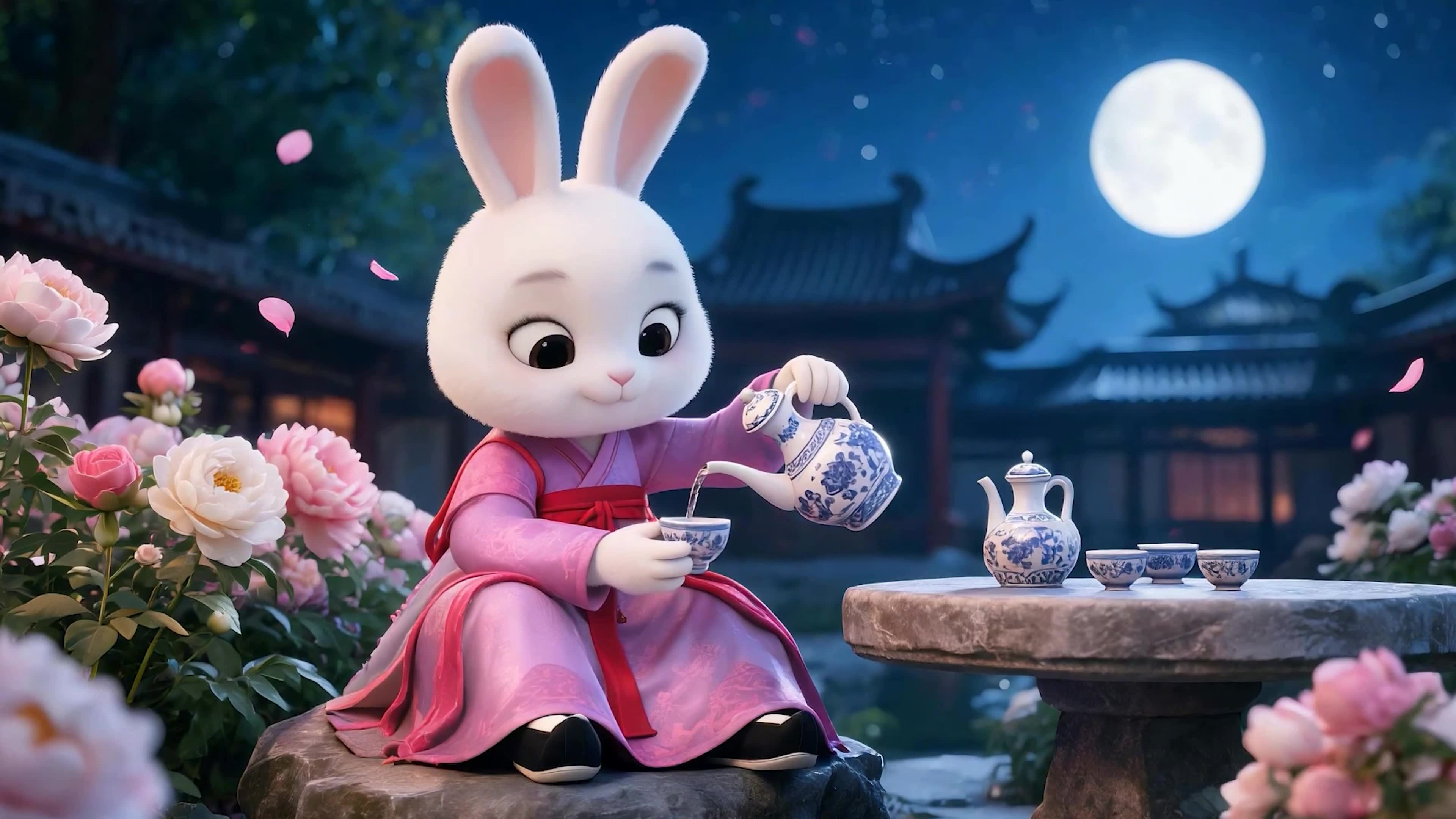 中秋夜景兔子