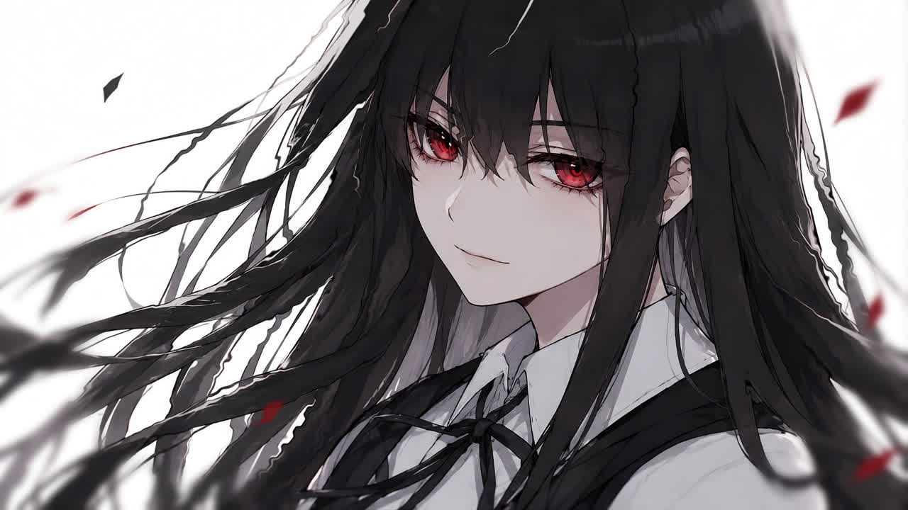 动漫女孩 红眼睛 Aabw