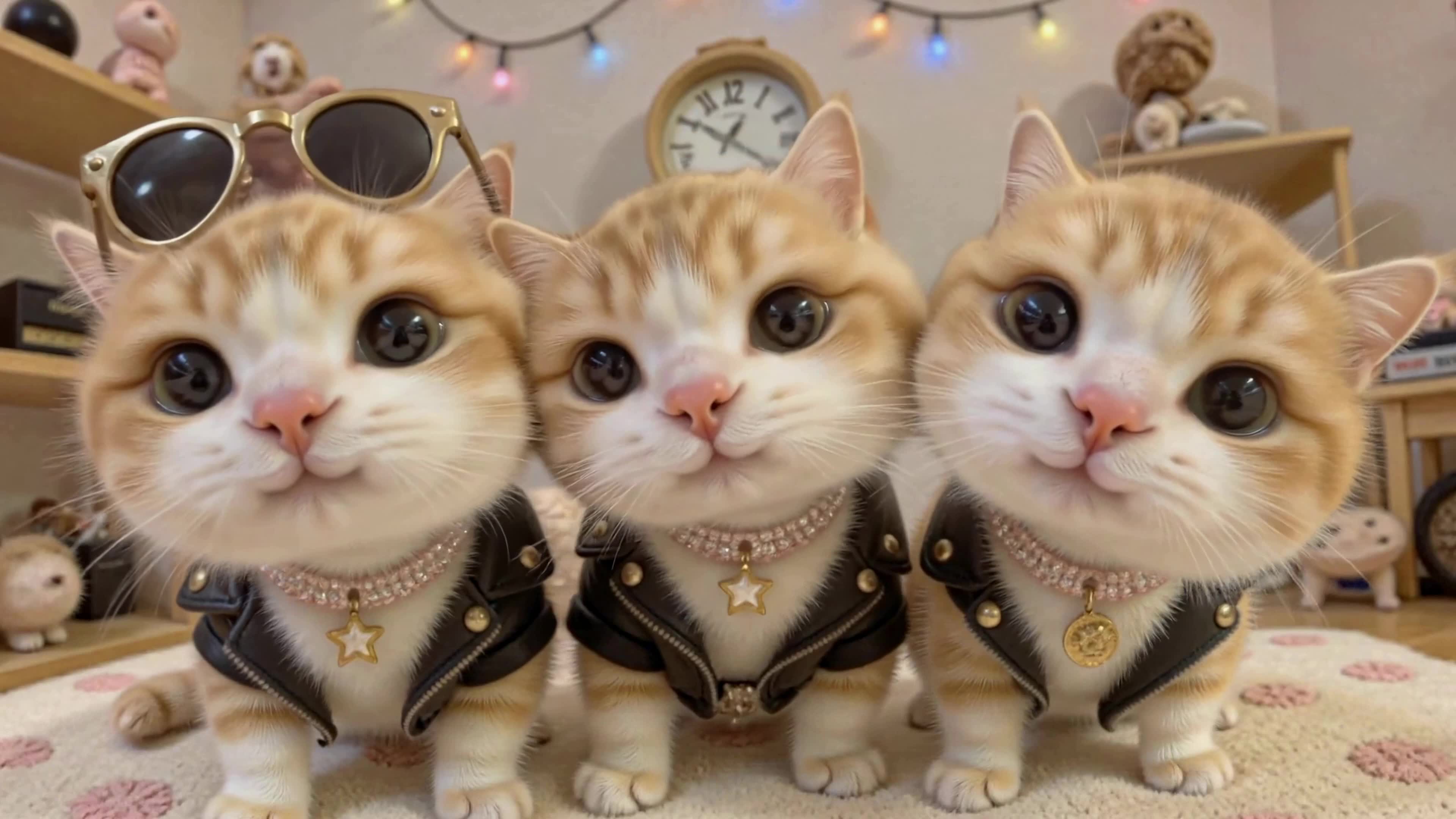 三只酷炫小橘猫