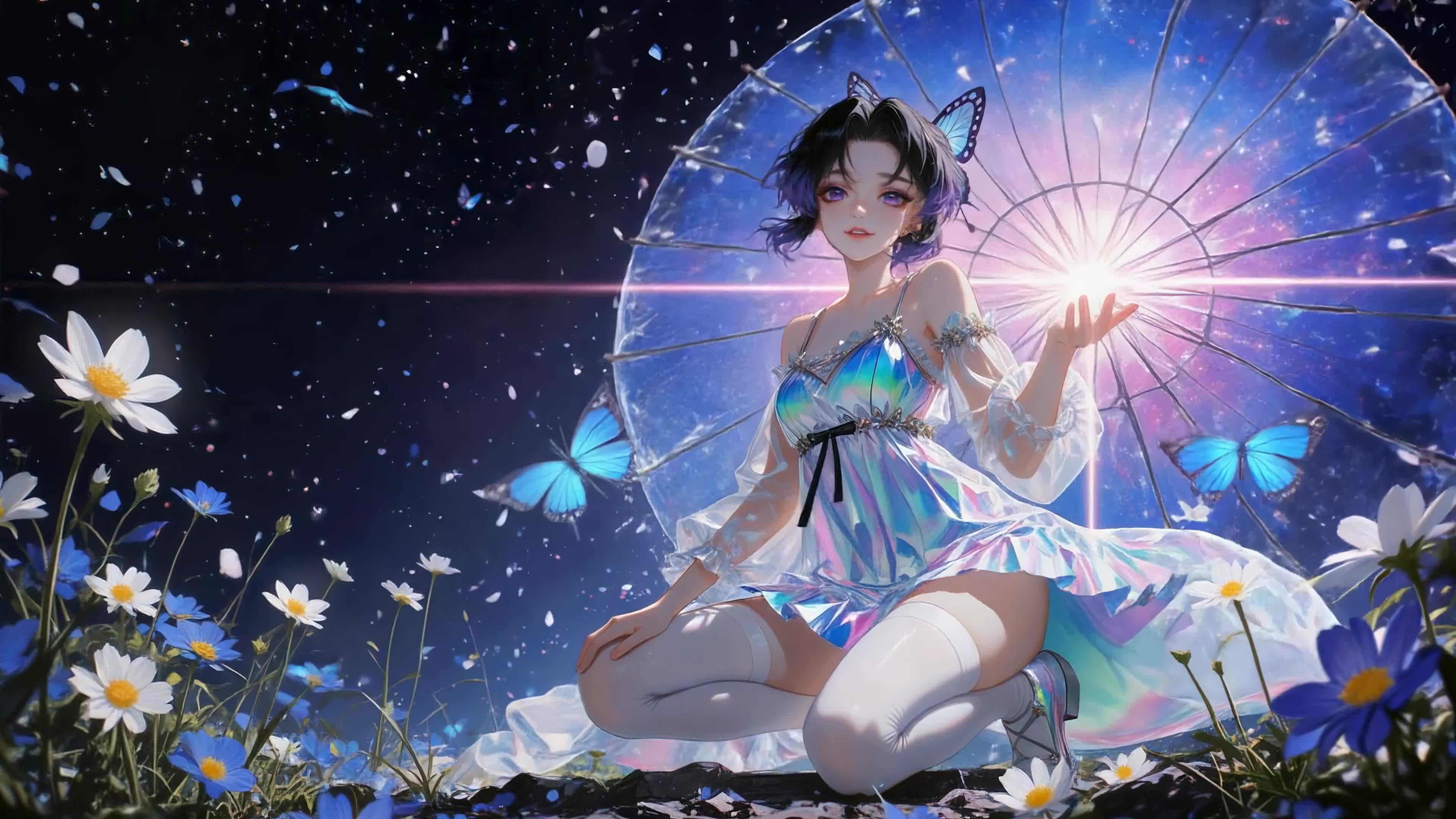 梦幻花海蝶舞少女