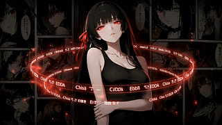 红眸黑发暗系少女