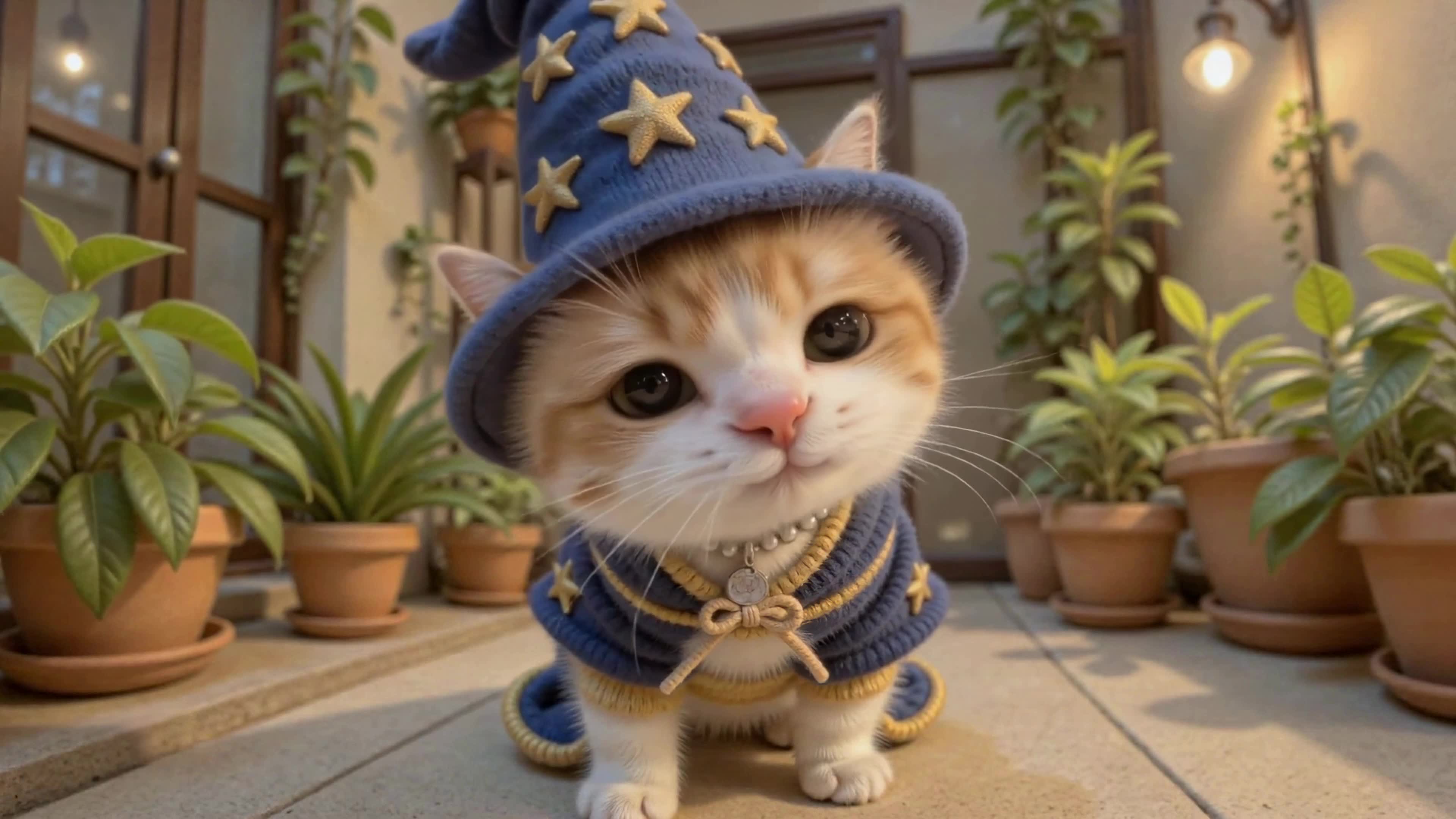 戴魔法帽的小猫咪