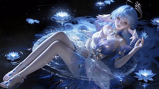 幽水莲韵蓝发少女