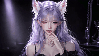 紫发狐耳氛围感少女