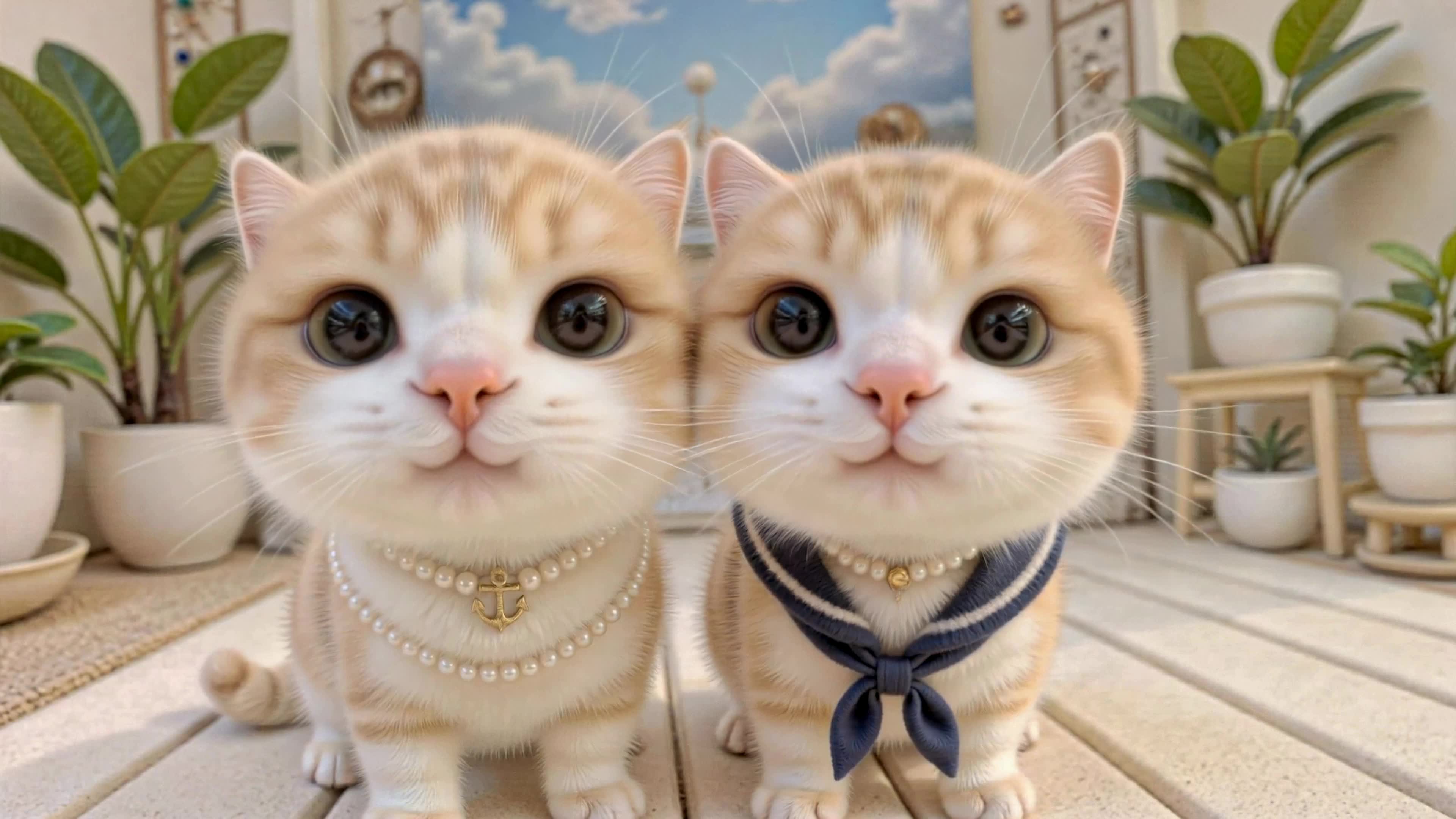 两只可爱奶橘小猫
