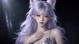 紫发狐耳氛围感少女