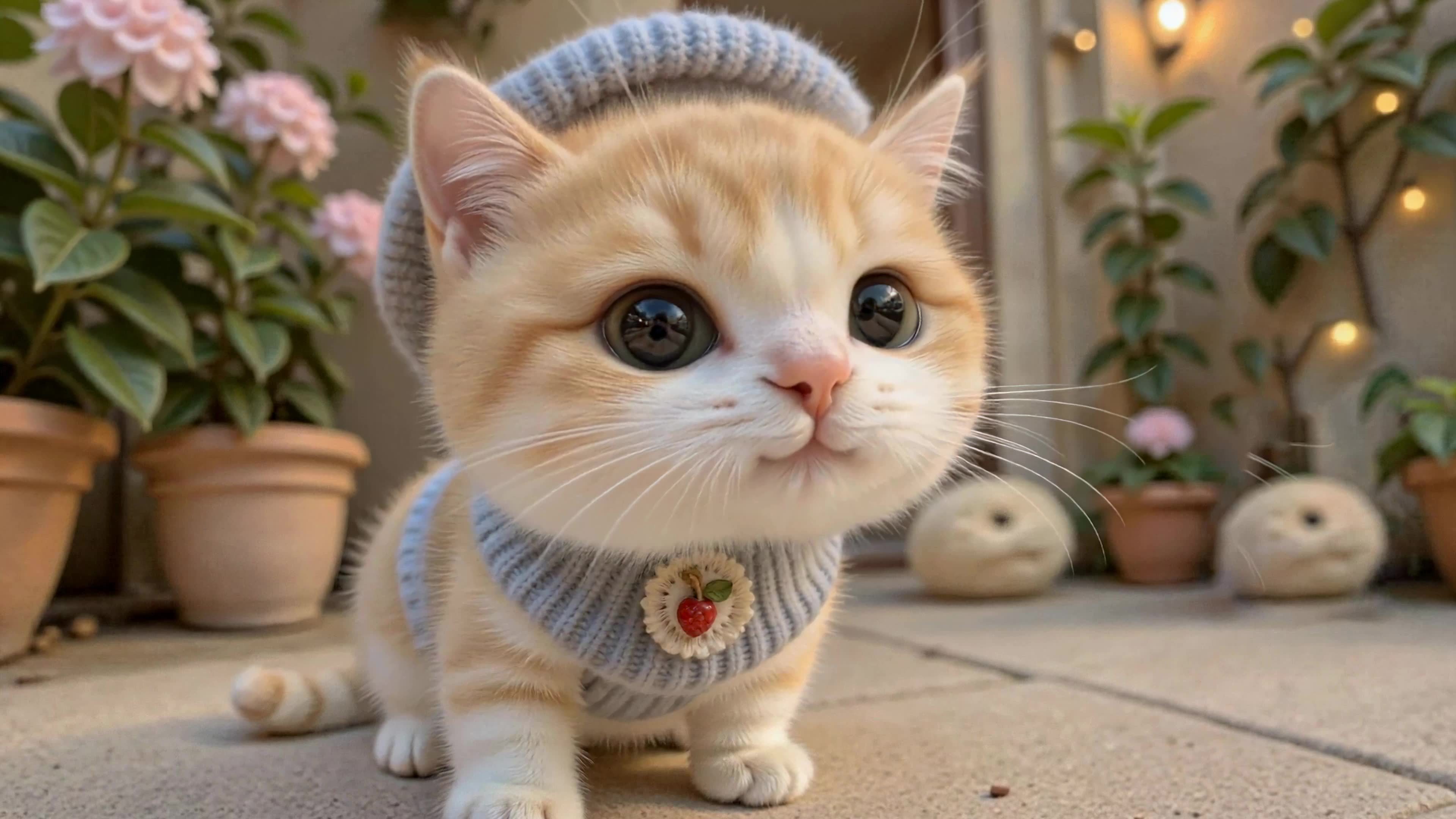 庭院可爱奶橘小猫