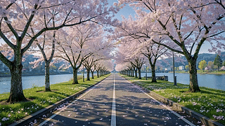 春日湖畔樱花步道