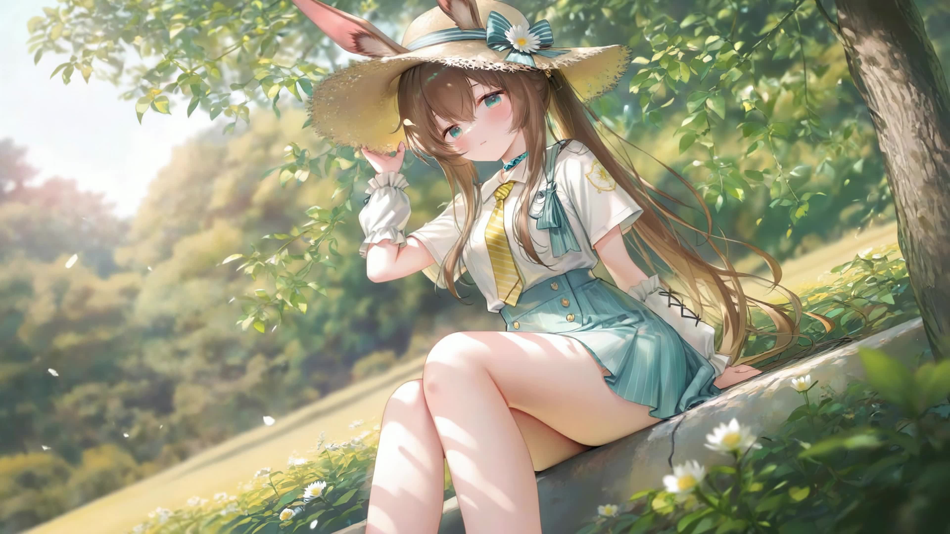 林间夏日兔耳少女