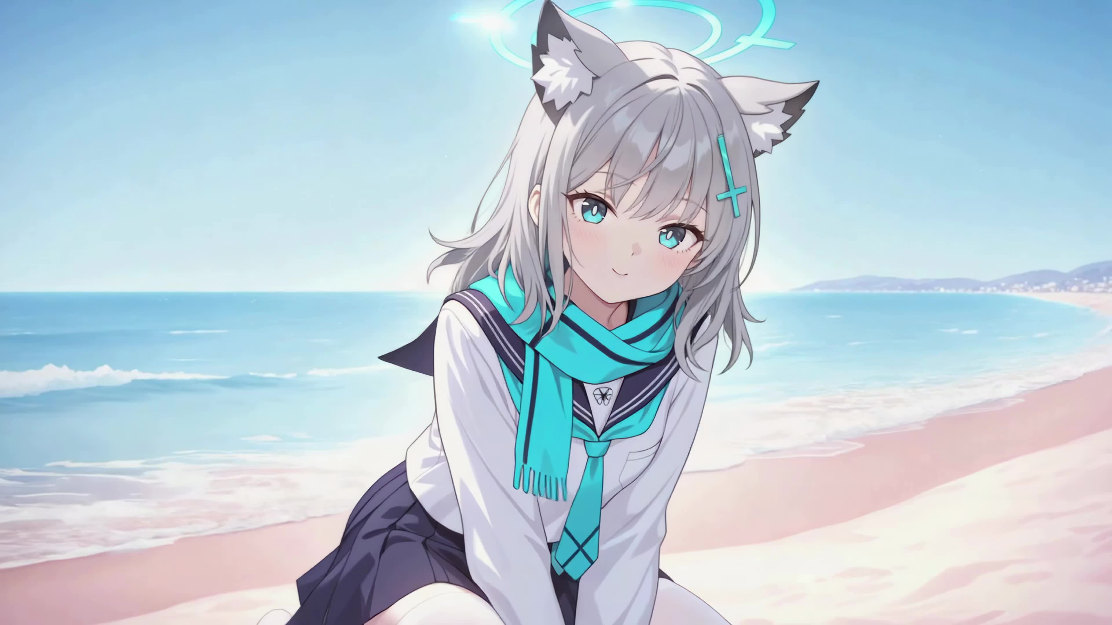 海滩猫耳少女