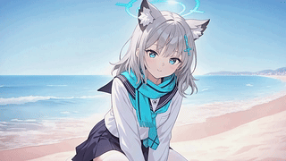 海滩猫耳少女