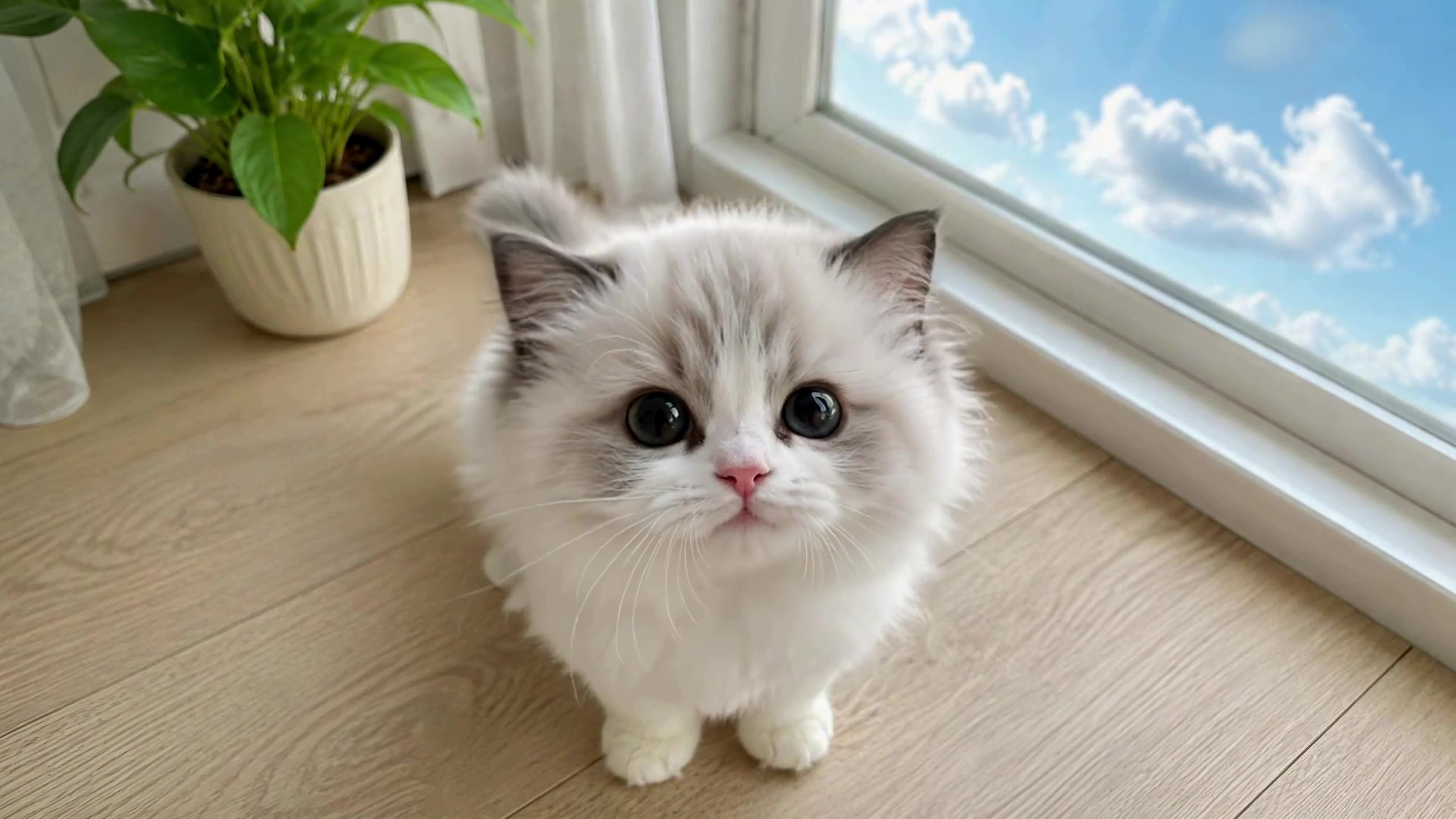 窗边软萌小猫咪