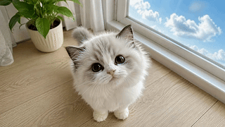 窗边软萌小猫咪