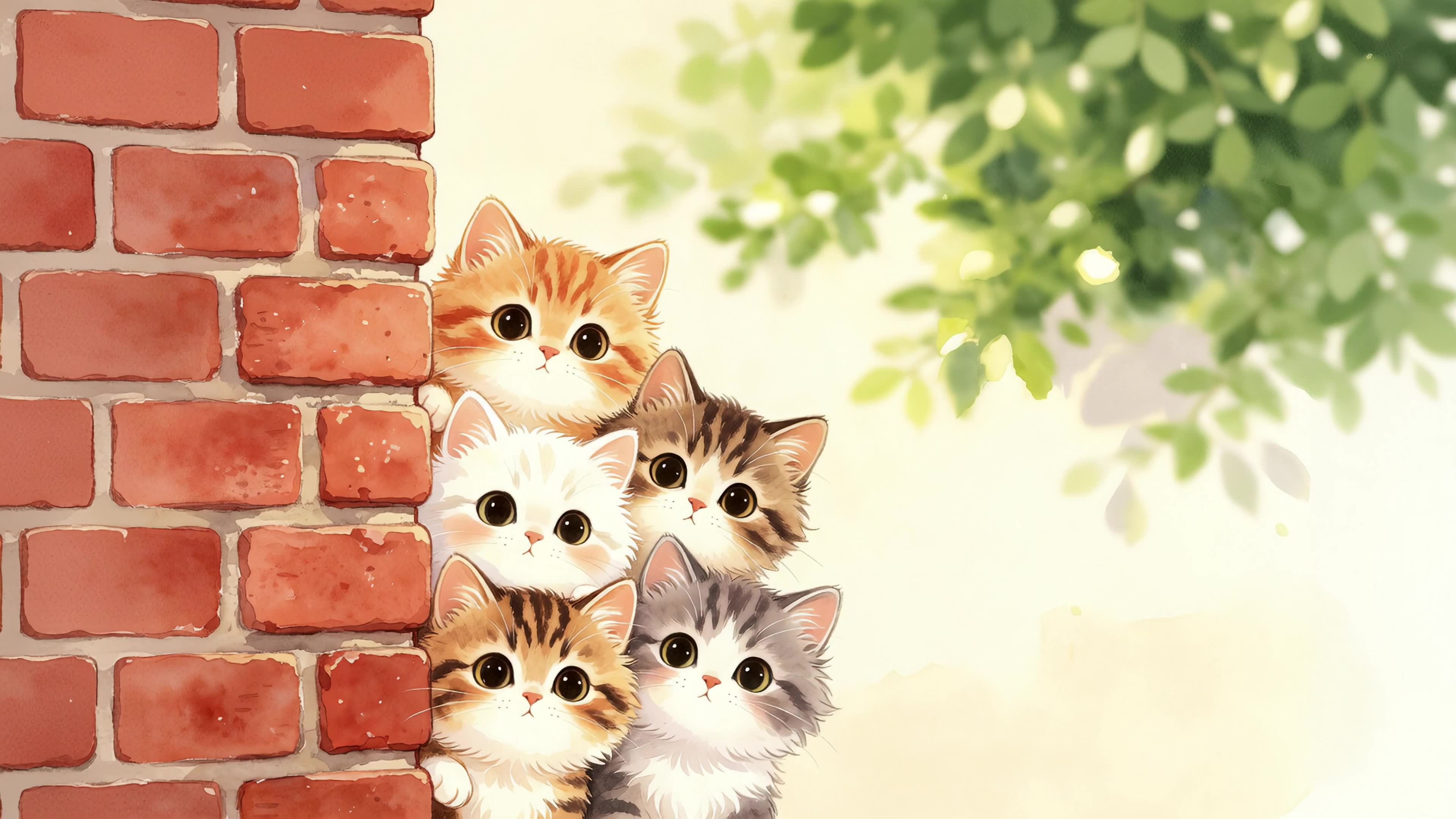 墙后萌猫