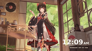 碧蓝航线 — 酒匂 | 动态壁纸 [1080p] [实时时钟]
